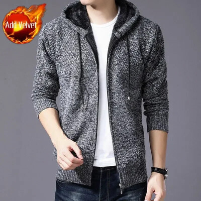 Pulover tricotat Fermoar pentru bărbați În carouri Îmbrăcăminte pentru bărbați Cardigan Hanorace cu fermoar Gros iarna Topuri roșii Pulovere Casual Elegant Ieftin A
