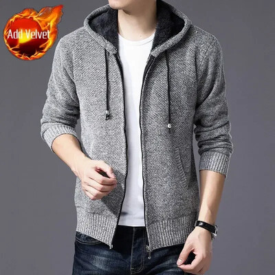 Pulover tricotat Fermoar pentru bărbați În carouri Îmbrăcăminte pentru bărbați Cardigan Hanorace cu fermoar Gros iarna Topuri roșii Pulovere Casual Elegant Ieftin A