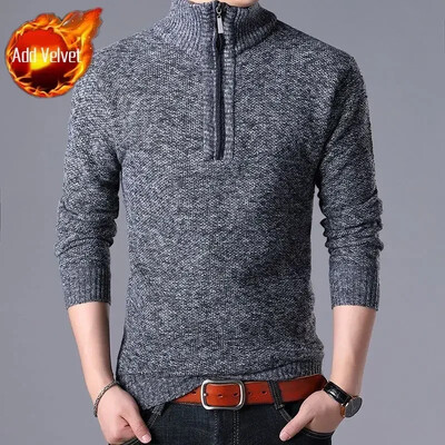 Pulover tricotat Fermoar pentru bărbați În carouri Îmbrăcăminte pentru bărbați Cardigan Hanorace cu fermoar Gros iarna Topuri roșii Pulovere Casual Elegant Ieftin A