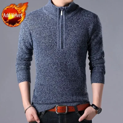Pulover tricotat Fermoar pentru bărbați În carouri Îmbrăcăminte pentru bărbați Cardigan Hanorace cu fermoar Gros iarna Topuri roșii Pulovere Casual Elegant Ieftin A