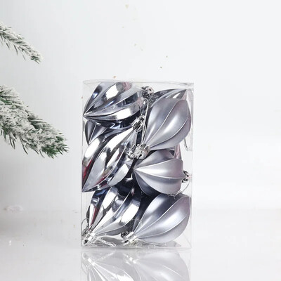 Decoratiuni de Crăciun 12 buc/set bile neregulate din plastic, brad de Crăciun colorat, pandantiv pentru agățat, rechizite pentru petrecerea de Crăciun.