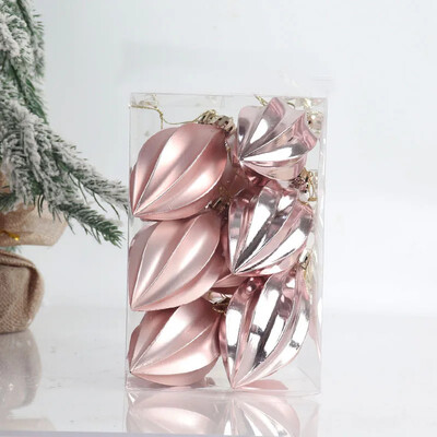 Decoratiuni de Crăciun 12 buc/set bile neregulate din plastic, brad de Crăciun colorat, pandantiv pentru agățat, rechizite pentru petrecerea de Crăciun.