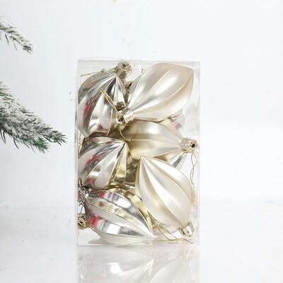 Decoratiuni de Crăciun 12 buc/set bile neregulate din plastic, brad de Crăciun colorat, pandantiv pentru agățat, rechizite pentru petrecerea de Crăciun.