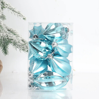 Decoratiuni de Crăciun 12 buc/set bile neregulate din plastic, brad de Crăciun colorat, pandantiv pentru agățat, rechizite pentru petrecerea de Crăciun.