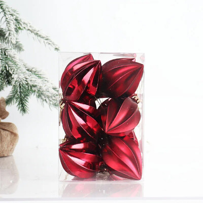 Decoratiuni de Crăciun 12 buc/set bile neregulate din plastic, brad de Crăciun colorat, pandantiv pentru agățat, rechizite pentru petrecerea de Crăciun.