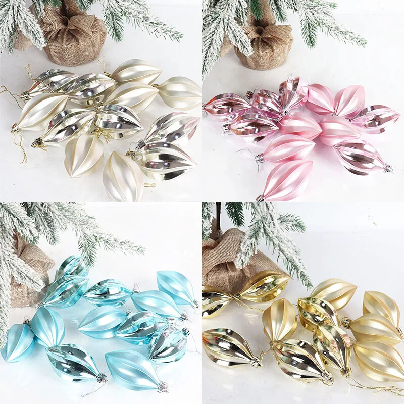 Decoratiuni de Crăciun 12 buc/set bile neregulate din plastic, brad de Crăciun colorat, pandantiv pentru agățat, rechizite pentru petrecerea de Crăciun.