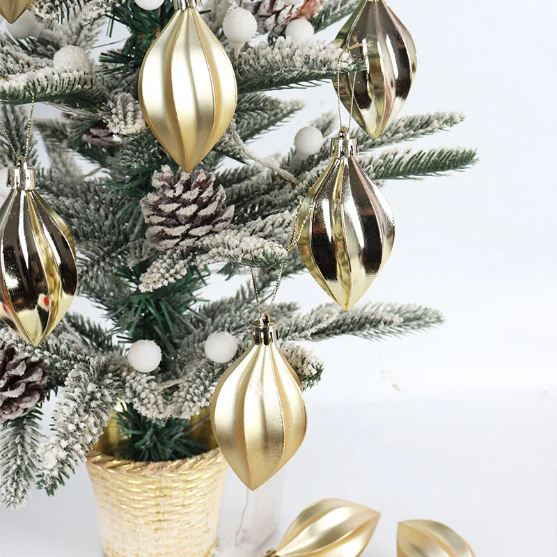 Decoratiuni de Crăciun 12 buc/set bile neregulate din plastic, brad de Crăciun colorat, pandantiv pentru agățat, rechizite pentru petrecerea de Crăciun.