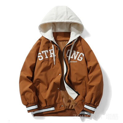 Φθινοπωρινό μπουφάν ψεύτικο ανδρικό τζάκετ δύο τεμαχίων φθινοπωρινό μεγάλο μέγεθος ελεύθερου χρόνου μπουφάν με κουκούλα φθινοπωρινά ρούχα μπέιζμπολ 8XL 7XL ανδρικά παλτό