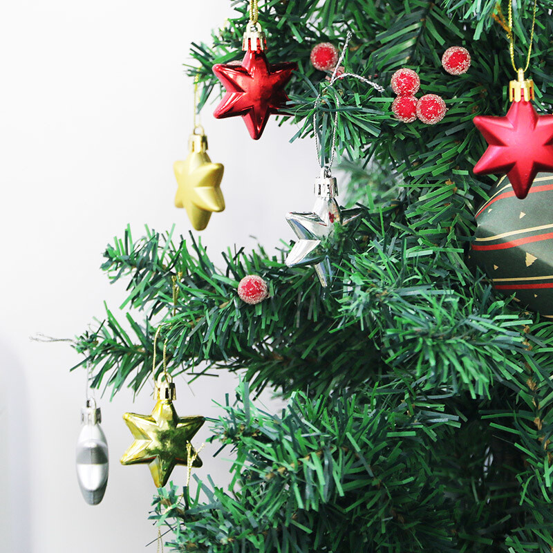 (12 buc/pachet) 5cm pandantiv de Crăciun Steaua de Crăciun pandantiv bile de copac de Crăciun pandantiv din plastic galvanizat mat Accesoriu de decorare mixt pentru petrecere