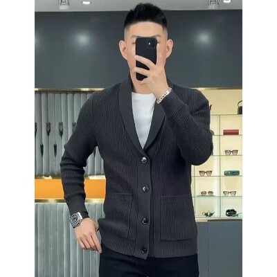 Férfi Kötött Kardigán Pulóverek Kabát Férfi Alkalmi hosszú ujjú Gombok Pulóverek Férfi Elegáns Férfi Kötöttáru Pamut Minőségi B140