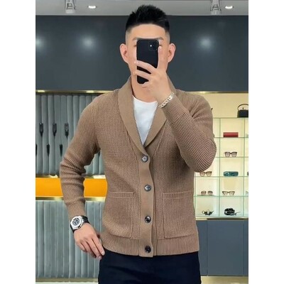 Férfi Kötött Kardigán Pulóverek Kabát Férfi Alkalmi hosszú ujjú Gombok Pulóverek Férfi Elegáns Férfi Kötöttáru Pamut Minőségi B140