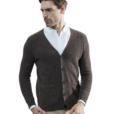 Cardigane LONGMING Pulovere tricotate pentru bărbați Cardigan Paltoane din cașmir 100% Lână Merinos Jachetă tricotată groasă Iarnă Toamnă Îmbrăcăminte pentru bărbați