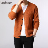 2023 Pulover de marca de moda pentru barbati Cardigan gros Slim Fit Pulovere Tricoturi Iarna calduroasa Stil coreean Imbracaminte casual pentru barbati