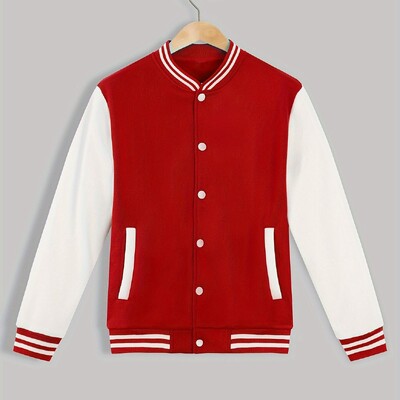 Ανδρικό μοντέρνο Color Block Bomber Jacket - Casual γιακάς Baseball, Stretch Comfort, Easy-Care για την Άνοιξη/Φθινόπωρο