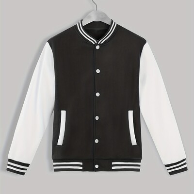 Ανδρικό μοντέρνο Color Block Bomber Jacket - Casual γιακάς Baseball, Stretch Comfort, Easy-Care για την Άνοιξη/Φθινόπωρο