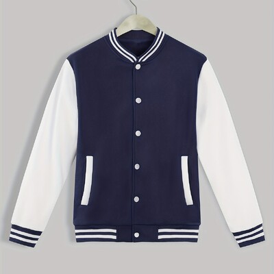 Ανδρικό μοντέρνο Color Block Bomber Jacket - Casual γιακάς Baseball, Stretch Comfort, Easy-Care για την Άνοιξη/Φθινόπωρο