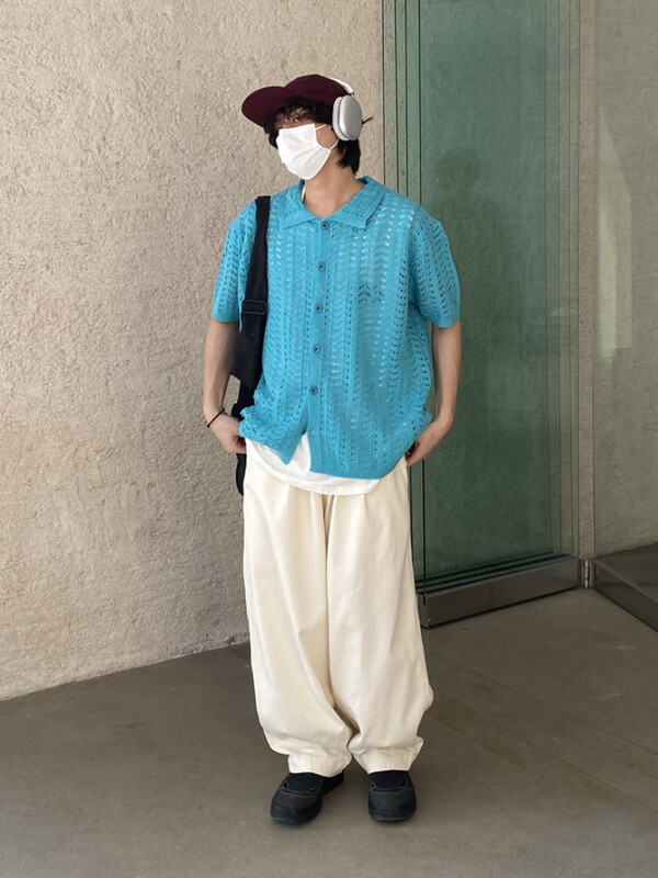 Dobs jaciņš vīriešiem brīvajam laikam tīras krāsas Harajuku ielas apģērbs ar puspiedurknēm japāņu stila stilīgs maiss, mājīgs, mīksts