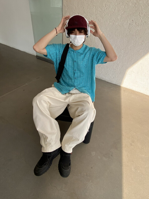 Dobs jaciņš vīriešiem brīvajam laikam tīras krāsas Harajuku ielas apģērbs ar puspiedurknēm japāņu stila stilīgs maiss, mājīgs, mīksts