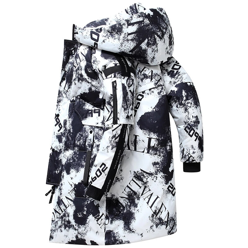 Ανδρικό μακρύ τζάκετ Χειμώνας 2024 Νέου στυλ Εξωτερικά ενδύματα με πούπουλα πάπιας με επένδυση Λευκό Μαύρο Χοντρό ζεστό Parka Husband Puffer Αντρικό παλτό