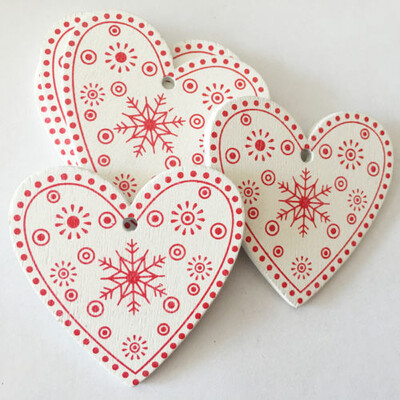 12kom Drveno božićno drvce s privjeskom Božićna pahuljica Zvjezdani ukras Božićna kućna zabava Vjenčanje Nova godina Viseća crvena dekoracija