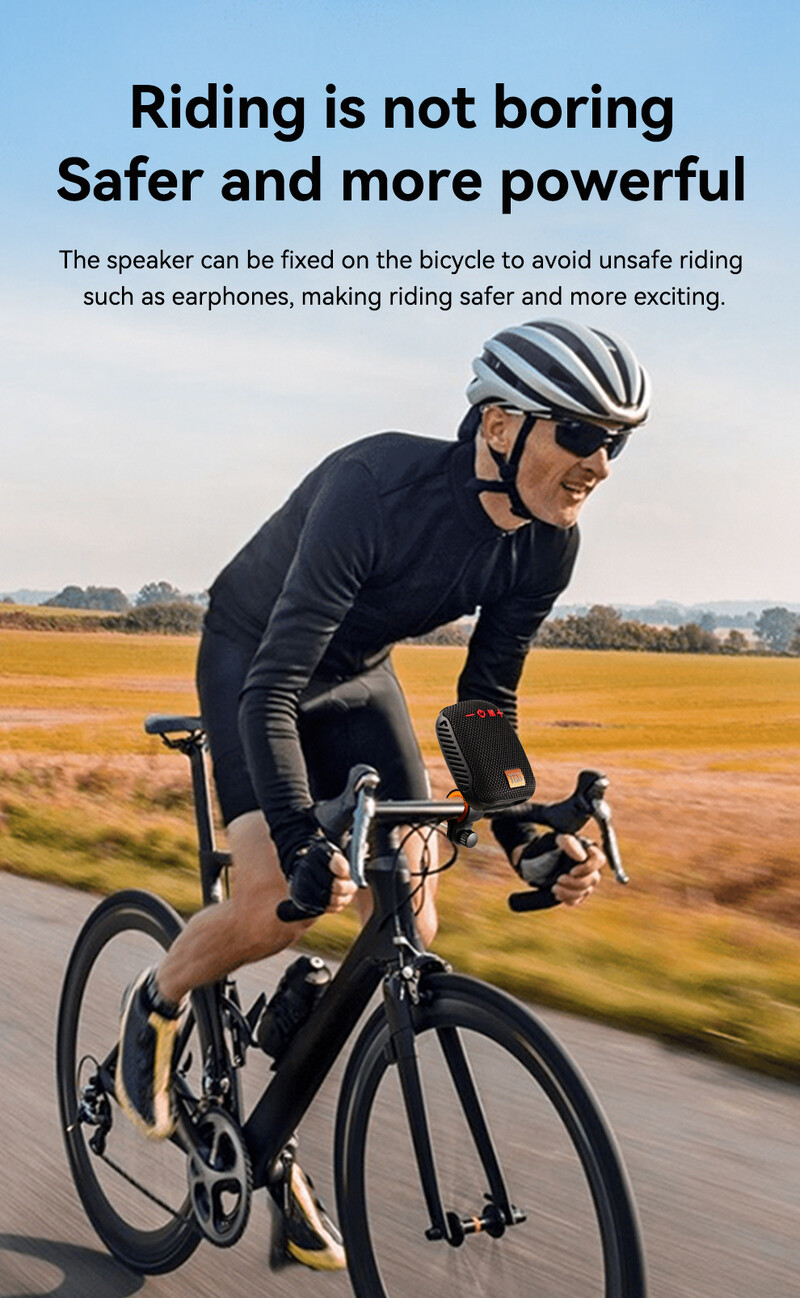 Difuzoare sport fără fir Sunet stereo BT portabil TWS cu suport pentru ghidon pentru motociclete de camping cu biciclete T&G392 cu microfon