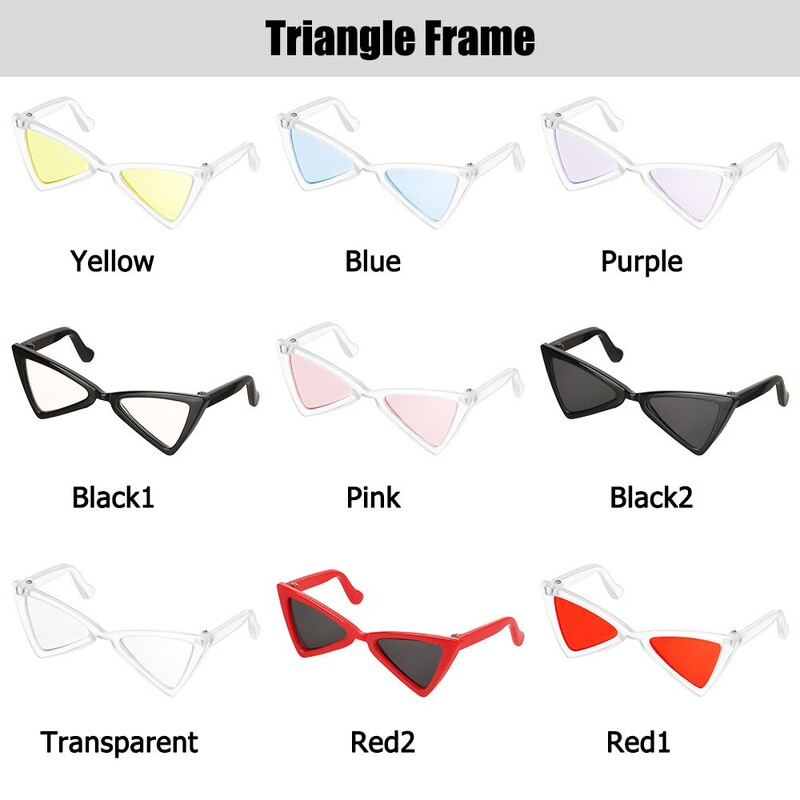 Ochelari de modă pentru pisici Rame triunghiulare Ochelari pătrați cu oglindă Multicolor Opțional Se răcește Faceți o fotografie Recuzită Accesorii pentru animale de companie