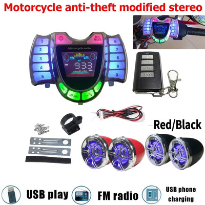 HY-008 motociklas su Bluetooth suderinamas garsiakalbis, garso sistema laisvų rankų įranga TF radijo USB įkroviklis