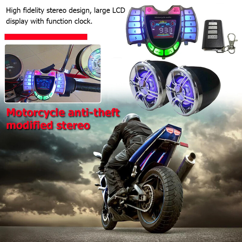 HY-008 Difuzor compatibil Bluetooth pentru motociclete Sistem audio Mâini libere Radio TF Încărcător USB