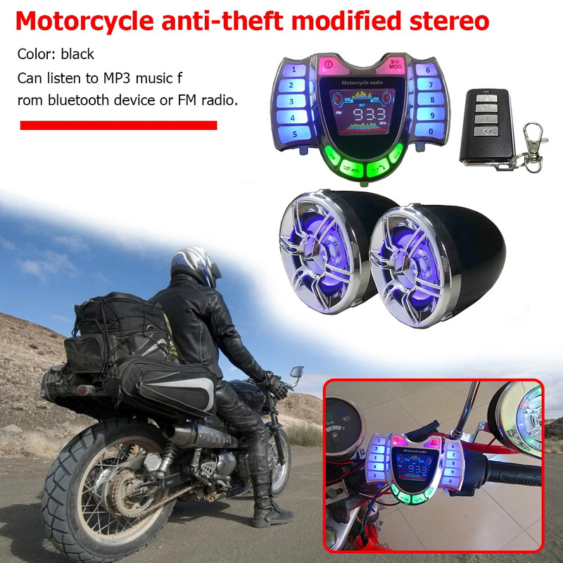 HY-008 Difuzor compatibil Bluetooth pentru motociclete Sistem audio Mâini libere Radio TF Încărcător USB