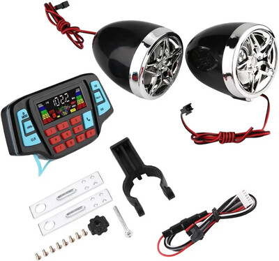 1 komplekts Universāls motocikls Bluetooth mūzikas MP3 atskaņotājs FM radio ūdensizturīgs Bluetooth stereo skaļrunis pārnēsājams motocikla audio