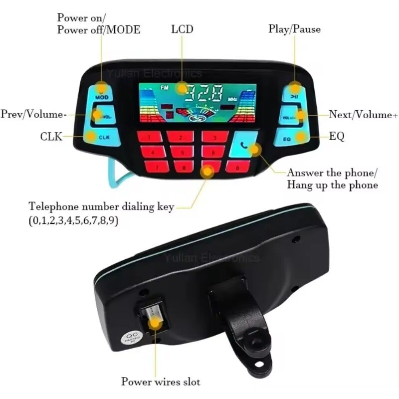 1 komplekts Universāls motocikls Bluetooth mūzikas MP3 atskaņotājs FM radio ūdensizturīgs Bluetooth stereo skaļrunis pārnēsājams motocikla audio