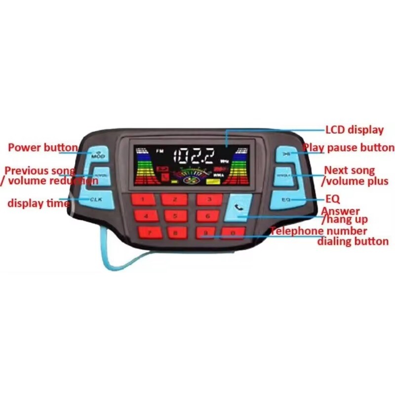 1 komplekts Universāls motocikls Bluetooth mūzikas MP3 atskaņotājs FM radio ūdensizturīgs Bluetooth stereo skaļrunis pārnēsājams motocikla audio