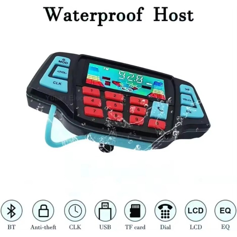 1 komplekts Universāls motocikls Bluetooth mūzikas MP3 atskaņotājs FM radio ūdensizturīgs Bluetooth stereo skaļrunis pārnēsājams motocikla audio