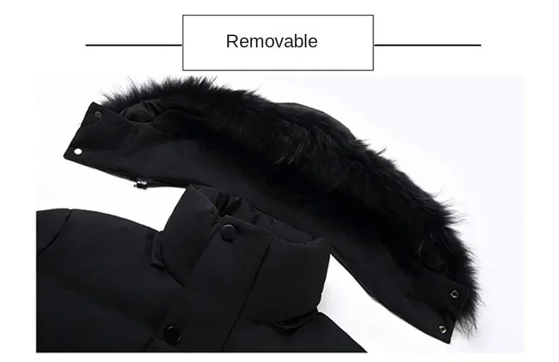 Luksusa gara dūnu jaka vīriešiem ziemas korejiešu stila noņemama kažokādas apkakles vāciņš balts pīļu dūnu silts mētelis Zīmols viegls Parka