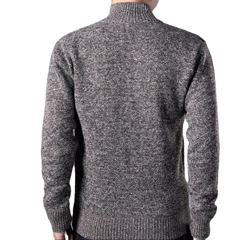 Muški pleteni pulover Zimski debeli kaput Kardigan dugih rukava Samostojeći ovratnik Flis muška bluza s patentnim zatvaračem Uzrokovna odjeća za jesen