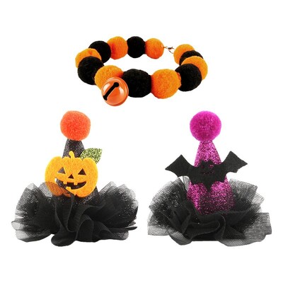 Halloween jelmezek macskáknak Elasztikus hálós kisállatsapka Színes ünnepi macskajelmezek Vicces fejkiegészítők mindennapi viselethez Szerepjáték