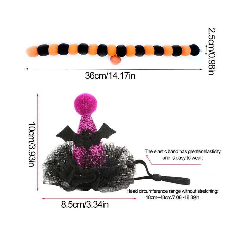 Halloweenske kostýmy pre mačky, elastická sieťovaná čiapka pre domáce zvieratá, farebné slávnostné kostýmy pre mačky, zábavné doplnky na hlavu na každodenné nosenie, hranie rolí