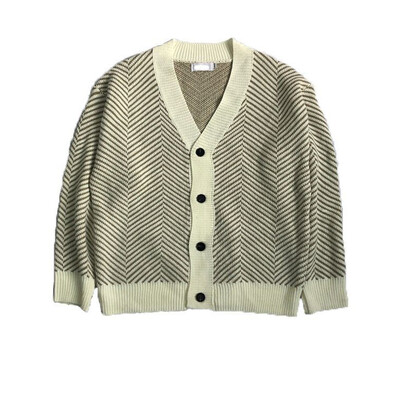 Rudens vīriešu luksusa trikotāžas, apdrukātas pogas jaciņa džemperis ar garām piedurknēm ikdienas ielas apģērbs brīvs, stilīgs brīvā laika trikotāža