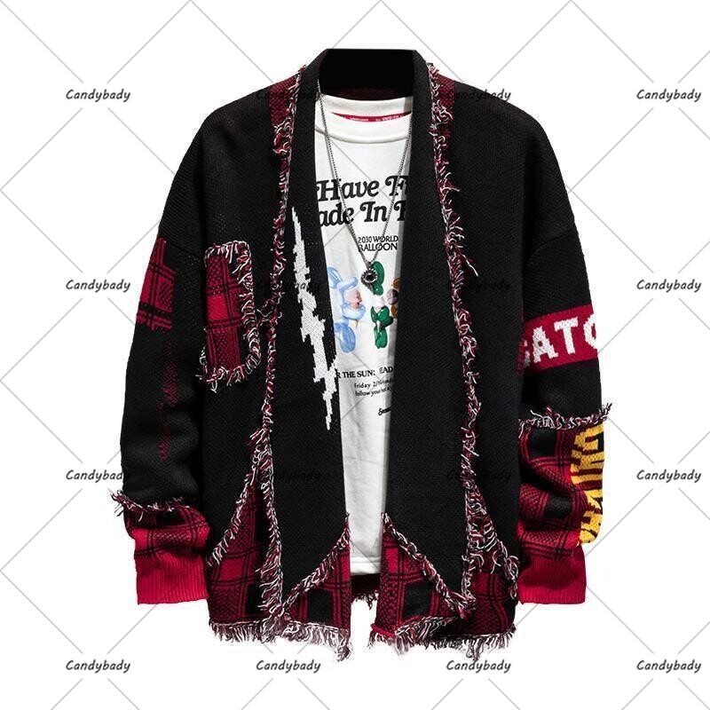 Ρετρό Ιαπωνικό National Wind Cat Beard Πουλόβερ Ανδρικό Ζευγάρι Y2K Street Fashion Μάρκα Loose κορεατική τάση Παλτό πουλόβερ ζακέτα