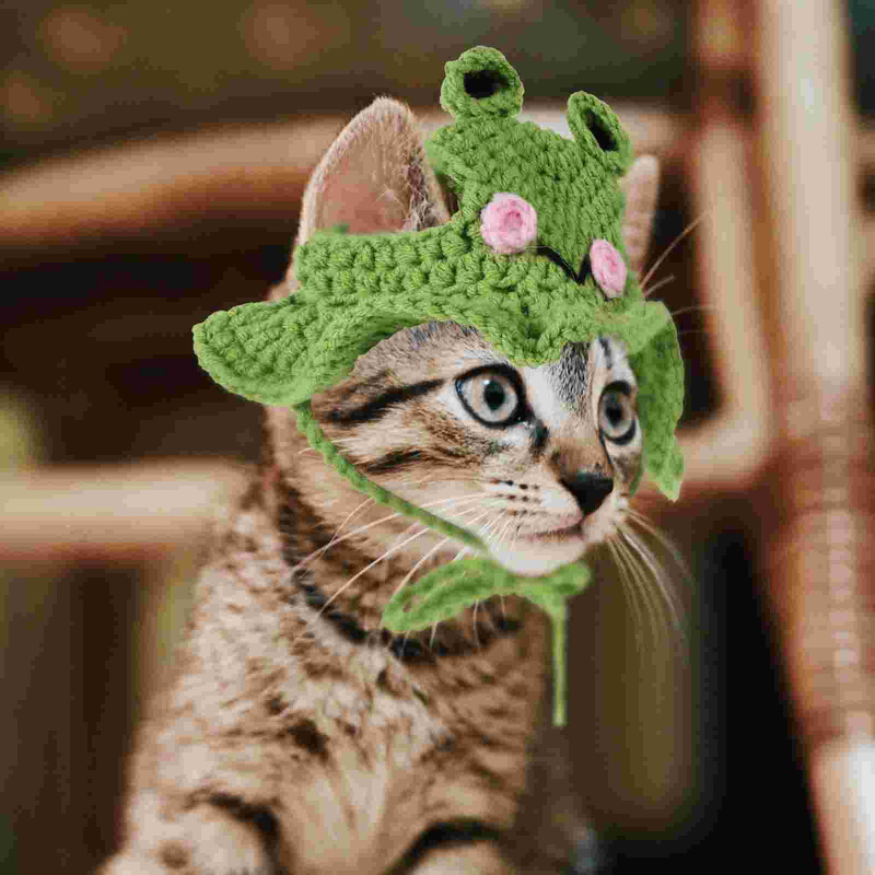 Karikatūra Kaķu cepure Mājdzīvnieki Helovīna suņu cepures Apģērbi Karnevāls Dzija Galvassegas Kucēna Kostīms