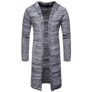 Jesen zima muški modni pleteni dugi džemper s kapuljačom muški ležerni hip hop džemper dugi džemper sueter hombre