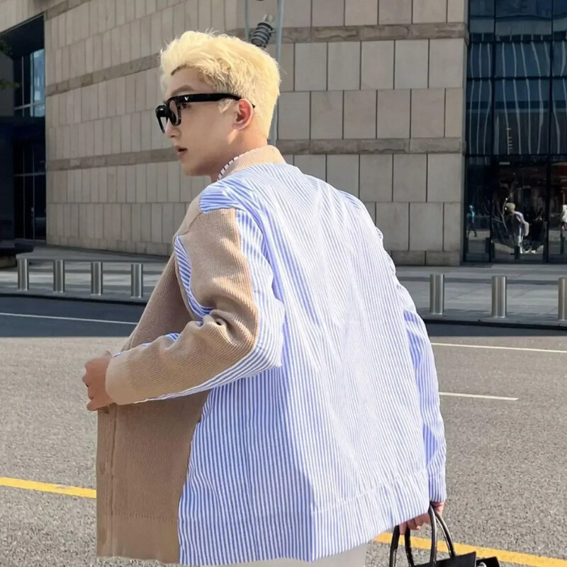 Trikotāžas džemperi vīriešiem Savienots Mētelis Jaka Vīriešu Apģērbs Melns Jaciņš Svītrains Visvairāk pārdotie produkti 2024 Mode Designer Luxury