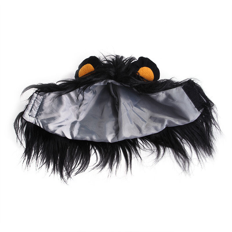 Oroszlán formájú Cosplay sapka macska fekete tervező kutyakiegészítők téli karácsonyi jelmez cicafej viselet kiskutya kisállat kellékek