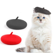 Pas, mačka, beretka, vunena dvorišna kapa s podesivom elastičnom trakom ispod brade, pranje ruku, preporuka, modni božićni kostim za kućne ljubimce