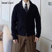 Cardigane pentru bărbați de epocă 2024, toamnă iarnă, în aer liber, ocazional, jachetă tricotată cu mânecă lungă, pentru bărbați, pulovere la modă de culoare solidă