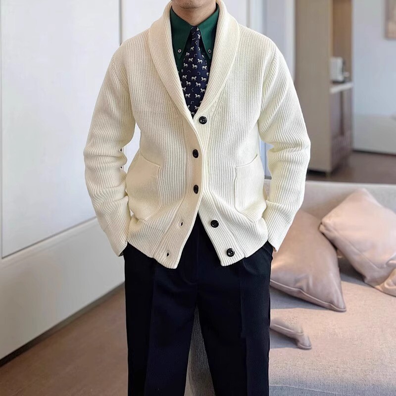 Cardigane pentru bărbați de epocă 2024, toamnă iarnă, în aer liber, ocazional, jachetă tricotată cu mânecă lungă, pentru bărbați, pulovere la modă de culoare solidă