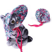 Ziedu suņa cepure ar platām malām suņa cepure ar virvēm Kucēnu kopšana Saģērbt Cepure Mājas kaķu suns Āra cepure Jauki suns sauļošanās vāciņš