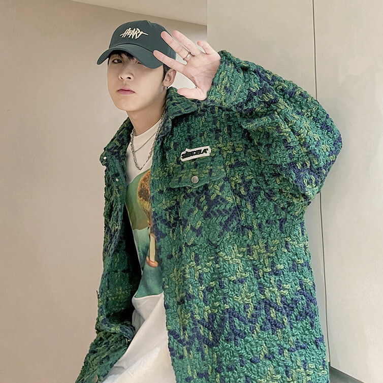 Primăvară Toamnă Cardigan noi pentru bărbați, la modă, la un singur piept, haină din tricot, cu cusături, colorblock, guler O, jachete pentru înjurător