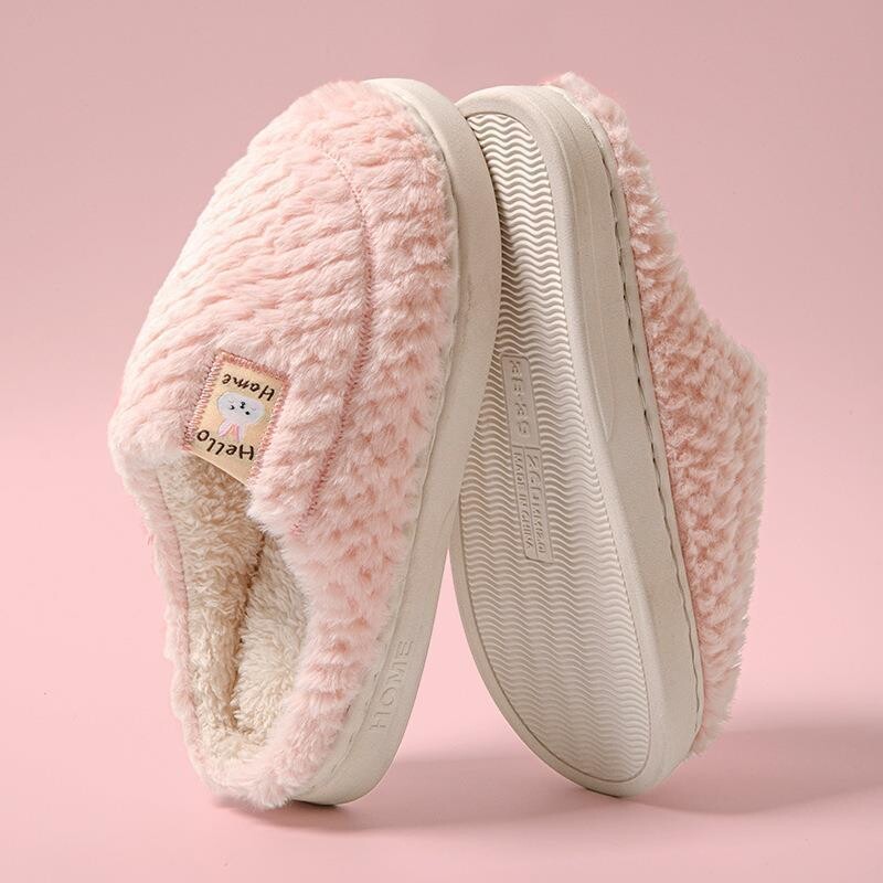 Plüss pamut papucs férfiaknak és nőknek 2024 új őszi-téli beltéri otthoni puha és kényelmes papucs vastag talppal, könnyű és meleg