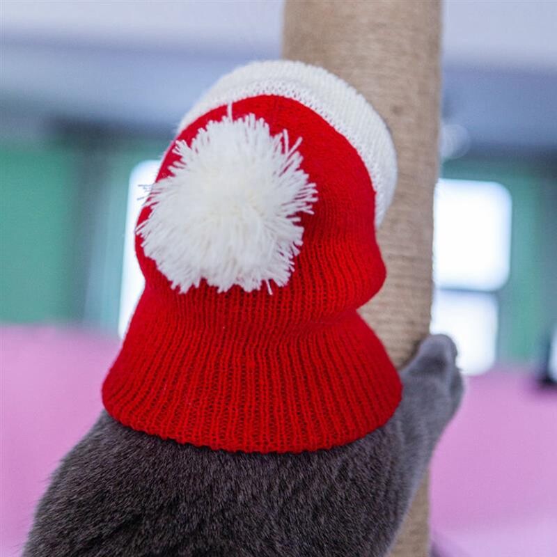 Kapmore 1db karácsonyi macskakalap kötött dekoratív meleg kutyasapka cica téli sapka újévhez kisállat kellékek kisállat kiegészítők